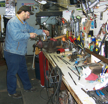 Randy Boyce doing finishing